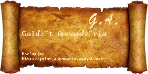 Galát Annamária névjegykártya